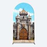 Aperturee - Classic Game Castle Blue Sky Arch Birthday Backdrop